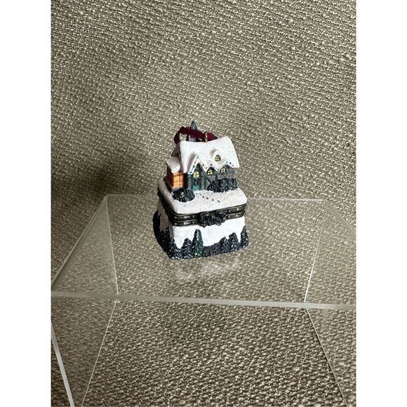 Thomas Kinkade Other - Vtg 90s Thomas Kinkade Ornament Ceramic Box Stonehearth Christmas Mini 1.5”